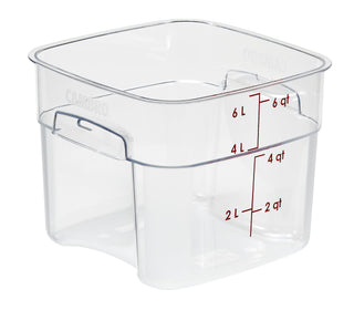 FreshPro 6Qt Food Storage Container in Clear for Industrial and Kitchen Use by Cambro – 6.0 quarts, Polycarbonate (PC), Clear, Model 6SFSPROCW135