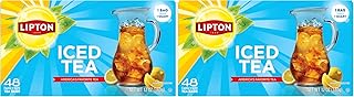 Lipton Unsweetened Iced Tea Bags, Family Size Zero Calories, 48 Tea Bags (Pack of 2)