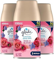 Glade Automatic Spray Refill, Air Freshener for Home and Bathroom, Rose & Bloom, 6.2 Oz, 3 Count