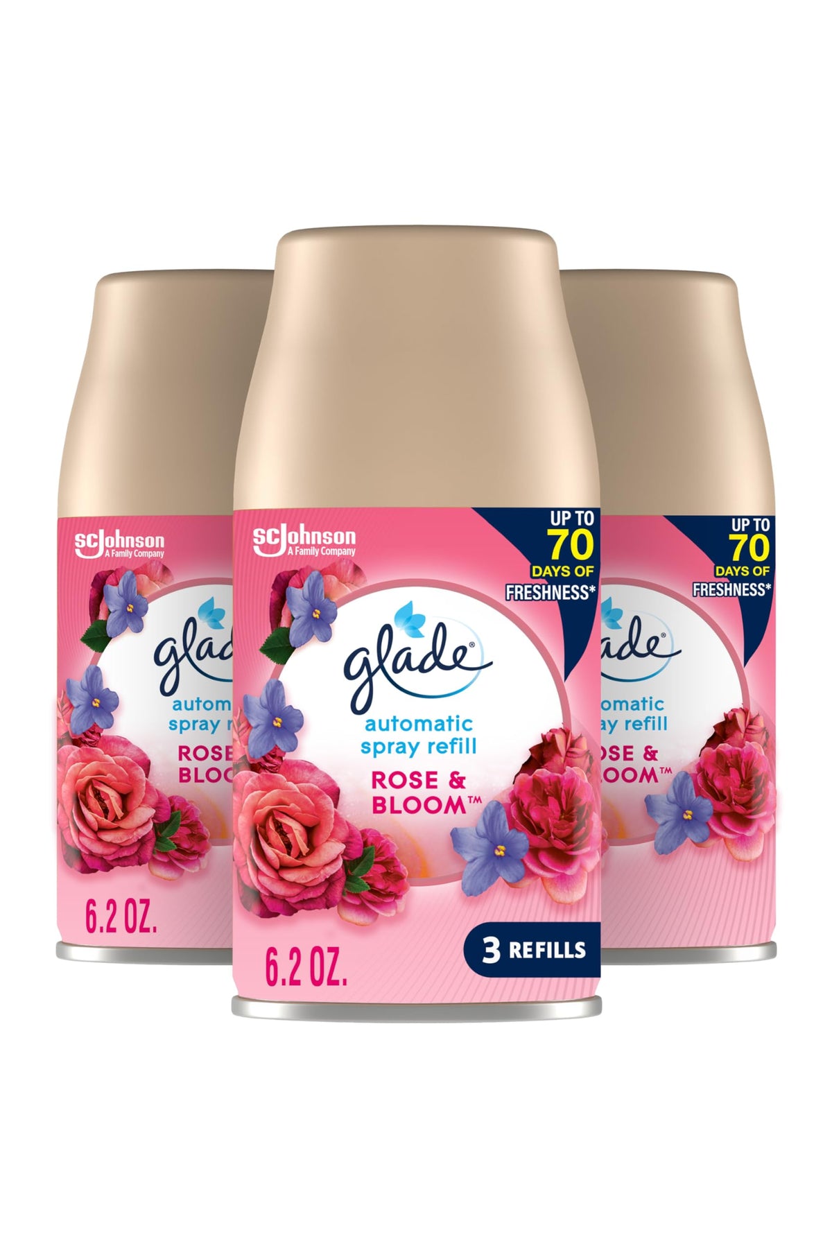 Glade Rose & Bloom / 6.2 Fl Oz (Pack of 3) / Pink Spray
