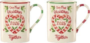 Lenox 899167 Holiday Our First Christmas Together 2-Piece Mug Set, Service For 2