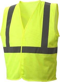 Pyramex RVHLM2910L RVHLM29 Series Vest All mesh hi-vis lime vest with plain bag - Size Large