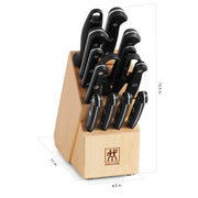 ZWILLING Gourmet 14-pc Knife Block Set by HENCKELS – 14-pc, Stainless Steel, Black, Pack of 14, Model 36131-006