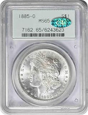 1885 O Morgan Dollar, CAC Verified PCGS MS65