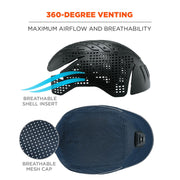 Skullerz 8965F(x) Safety Bump Cap Hat with Rechargeable LED Light by Ergodyne – One Size, Hat: 100% Polyester, Shell: HDPE, Navy, Model 23473