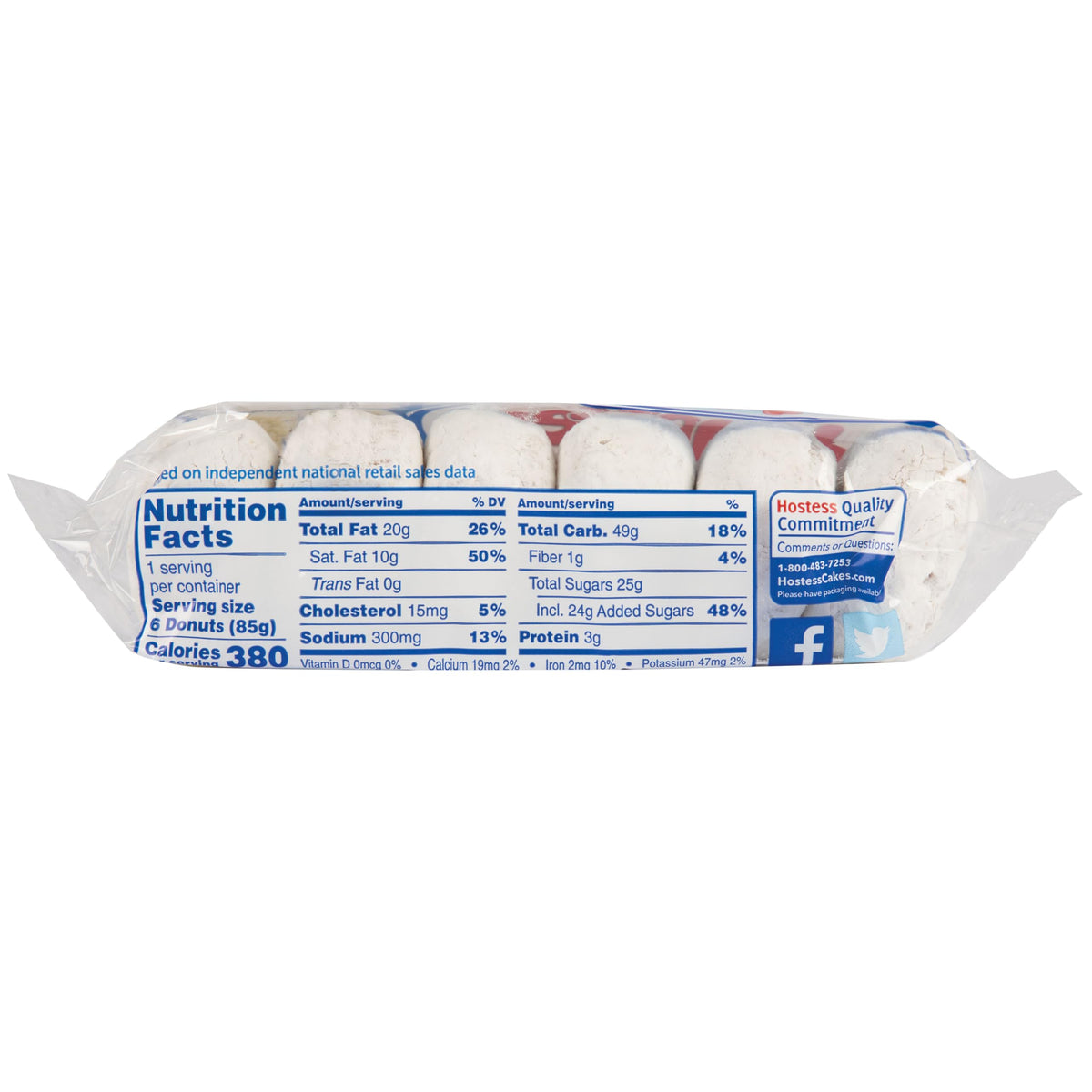 Powdered Sugar Donettes by Hostess – 3 Ounce (Pack of 10), Pack of 10