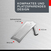 Graters by GEFU – 14.7 x 8.2 x 8.5 cm, Plastic, High Grade Stainless steel, Silver, Model GF24-54001