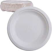 ECO PRODUCTS Compostable Disposable Paper Plates, 10" Round Eco-Friendly Molded Fiber Plates, Grease & Cut Resistant, White, Pack of 50