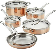Hestan CopperBond Collection - 100% Pure Copper 10-Piece Ultimate Cookware Set, Induction Cooktop Compatible