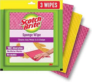 Scotch-Brite Sponge Wipe (Large, Pink & Yellow, Pack of 3)