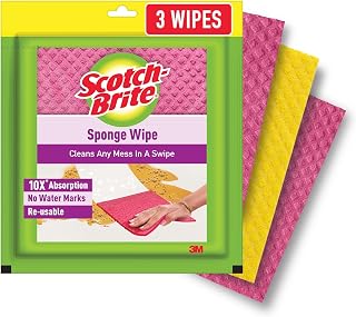 Scotch-Brite Sponge Wipe (Large, Pink & Yellow, Pack of 3)
