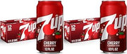 Dr Pepper 7UP Cherry Flavored Soda, 12 fl. oz. Cans, 12 Pack (Pack of 2)