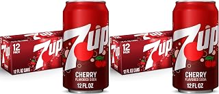 Dr Pepper 7UP Cherry Flavored Soda, 12 fl. oz. Cans, 12 Pack (Pack of 2)