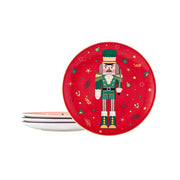 Bico Christmas Soldier Salad Plates, 8.75 Inch Ceramic, Set of 4