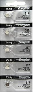 Energizer 317 Button Cell Silver Oxide SR516SW Watch Battery Pack of 5 Batteries