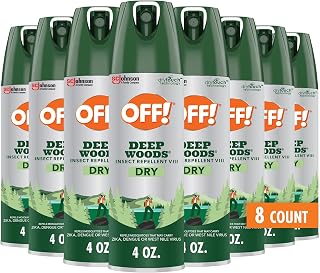 OFF! Deep Woods Dry Bug Spray Insect Repellent VIII Long Lasting Outdoor Protection from Mosquitoes and Ticks 4 Ounce (Pack of 8)