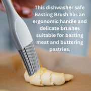 Silicone Basting Brush for Cooking by Tablecraft – 10 Inch, Silicone, Gray, Model 11842
