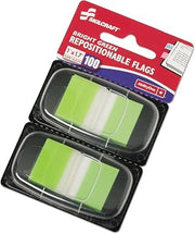 AbilityOne Self-Stick Repositionable Flags, Bright Green 7510-01-399-1152: Package, 50 Item(s)