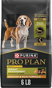 Purina Pro Plan Adult 7 Plus Weight Management Shredded Blend Chicken and Rice Formula Senior Dog Food - 6 lb. Bag