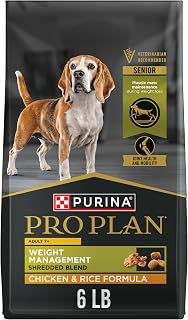Purina Pro Plan Adult 7 Plus Weight Management Shredded Blend Chicken and Rice Formula Senior Dog Food - 6 lb. Bag
