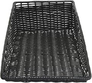 HUBERT Wicker Look Tapered Storage Basket, Rectangular Black- 15 1/2" L x 30" D x 1 1/2" to 8" H
