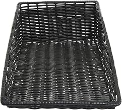 HUBERT Wicker Look Tapered Storage Basket, Rectangular Black- 15 1/2" L x 30" D x 1 1/2" to 8" H