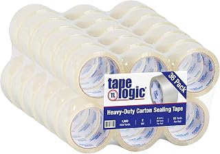 Tape Logic 2" x 55 yds Acrylic Packing Tape 2.0 Mil, Clear (36-Pack) Heavy Duty Packing Tape Rolls for Sealing Boxes at Home, Warehouse, & Office, Supplies for Packaging, Shipping, Moving