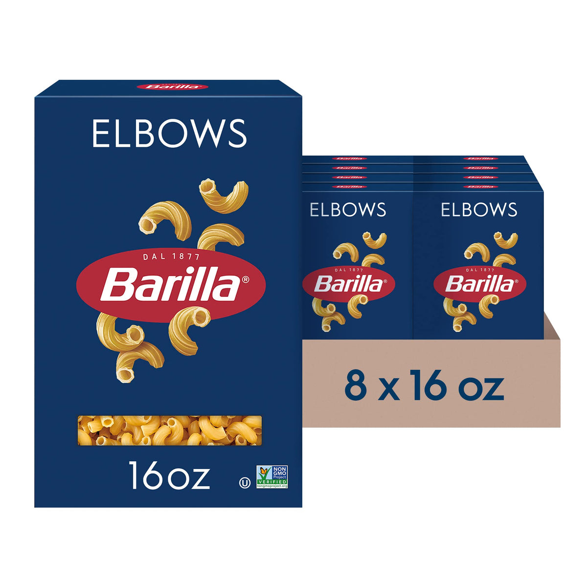 Elbows Pasta by Barilla – 16 Ounce (Pack of 8), Pack of 8, Model ASINPPOSPRME36686