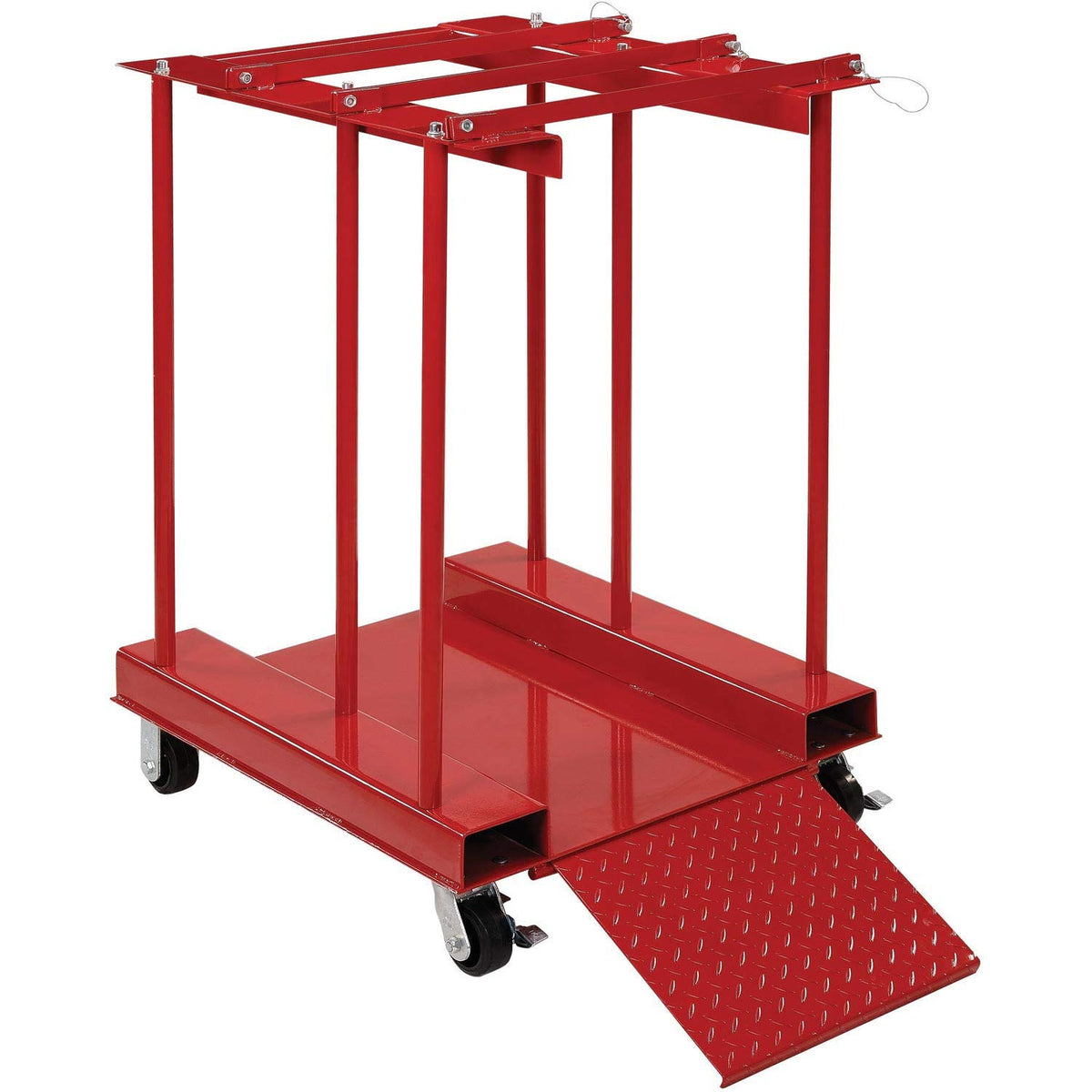 Mobile Forkliftable Cylinder Storage Caddy with by Global Industrial – Alloy Steel, Red, Model 270218C