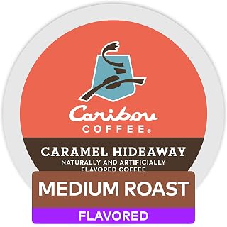 Caribou Coffee Caramel Hideaway, Single-Serve Keurig K-Cup Pods, Flavored Coffee, 60 Count