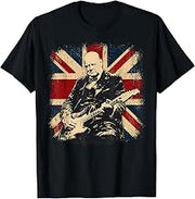 Winston Churchill Playing Electric Guitar Rocker Humor T-Shirt