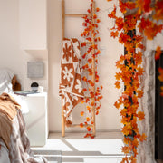 CQURE Fall Leaf Garland, 98 Ft Total, Orange Maple Leaves