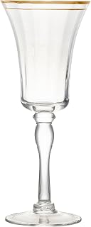 10 Strawberry Street Kate Red Wine Glass, 10 oz, Gold Rim