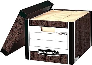 Bankers Box 12-Pack Heavy-Duty File Storage Boxes, Letter/Legal, FastFold | Archive with confidence using heavy-duty boxes, locking lids, and rugged construction that protects high-value records.