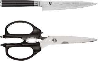 Shun Classic 6" Utility Knife & Kai Multi-Purpose Kitchen Shears Set
