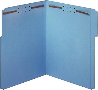 Pendaflex Fastener File Folders, 2 Durable Fasteners, Classification Folder for School, Home and Office, Letter Size, Blue, 1/3 Cut Tabs in Left, Right, Center Positions, 50 per Box (22040GW)
