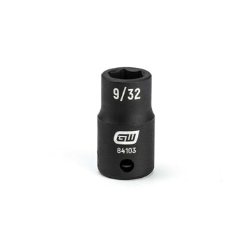 1/4" Drive 6 Point Standard Impact SAE Socket 9/32" by GEARWRENCH – 0.906 in, Chrome Molybdenum Steel, Black, Model 84103