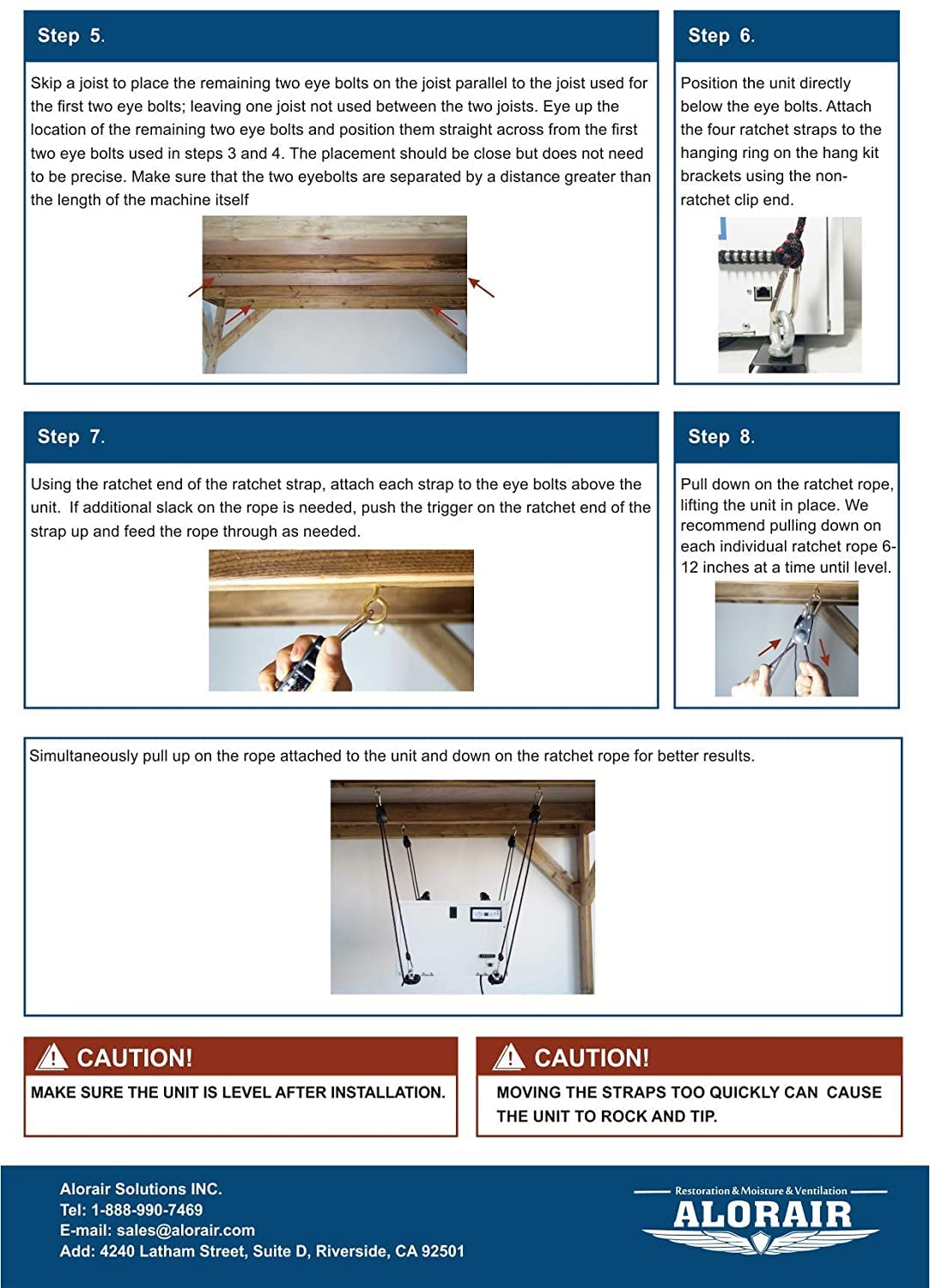 Hanging Kits for Crawl Space & Basement Dehumidifiers by ALORAIR – 300.0 pounds, Polypropylene, Stainless Steel, Black, Model AlorAir Hanging Kits