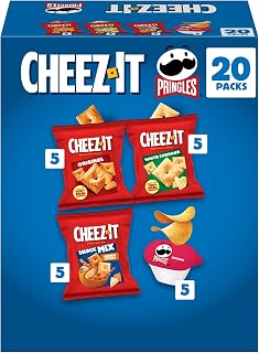 Cheez-It Pringles Variety Pack Snacks, Lunch Snacks, Family Size (20 Packs)