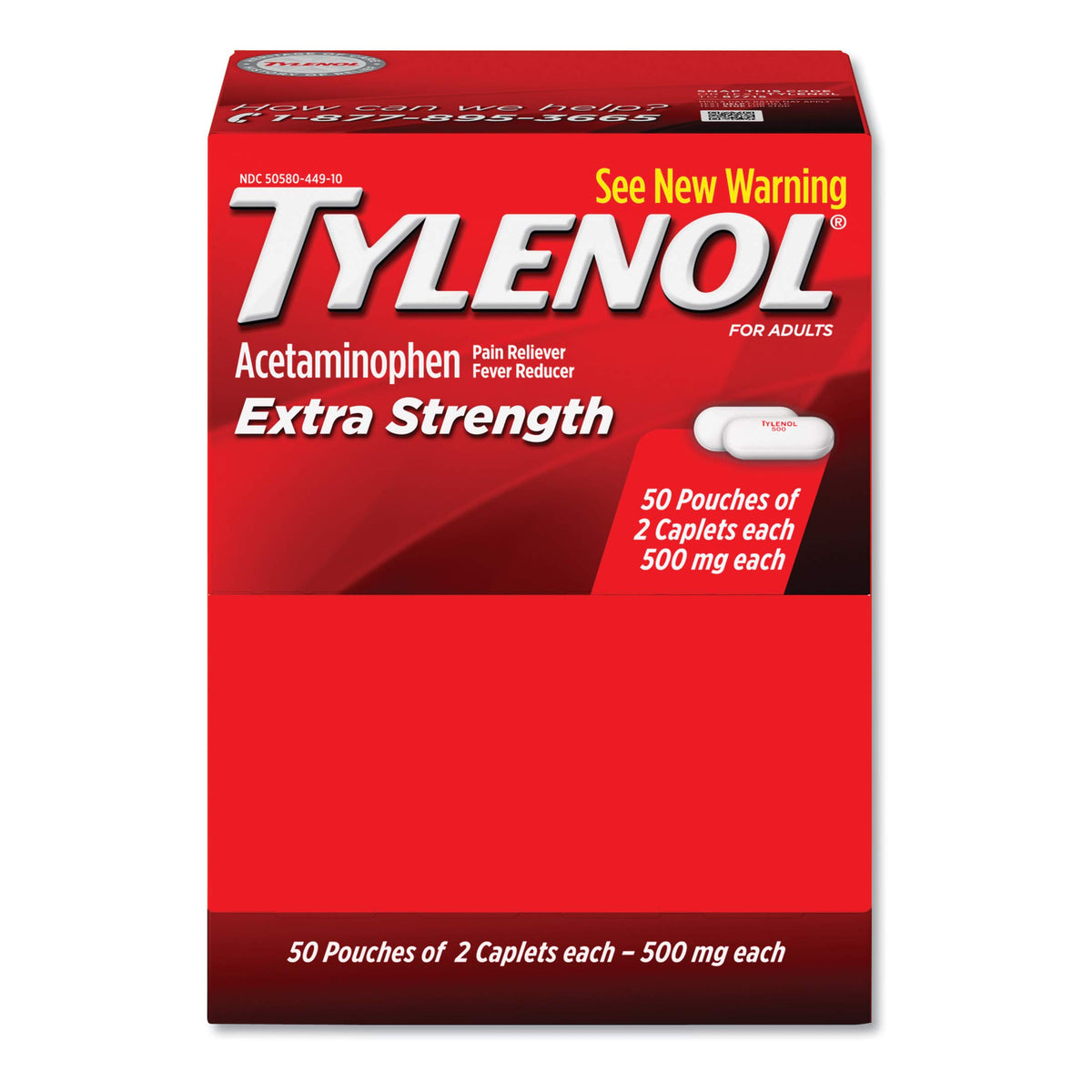 Extra Strength Caplet Refills by Tylenol – 50 Count (Pack of 2), Pack of 2, Model 1392698
