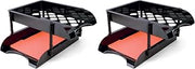 Officemate Unbreakable High Capacity Trays, Set of 2, Black (21072) (Pack of 2)