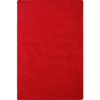 Endurance Solid Colored Area Rug in Color Red by Joy Carpets – 6' x 12' (Rectangular), Polyester, Red, Model 80R-07