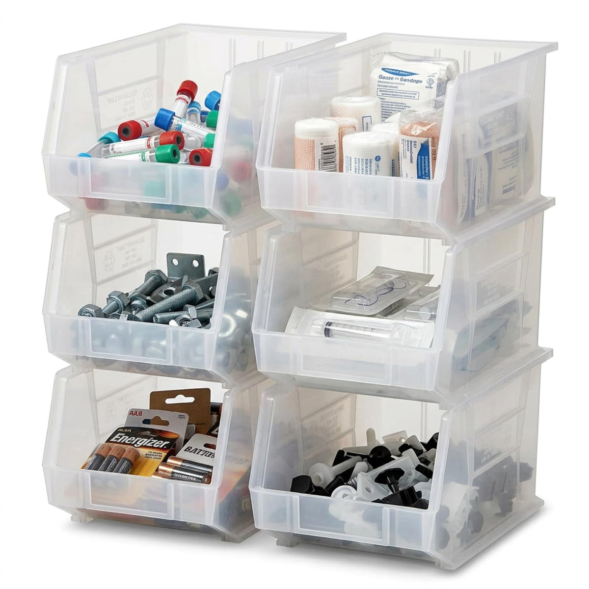 QUANTUM STORAGE SYSTEMS Clear / 18L x 11W x 10H / Ultra Stack & Hang Open Storage Bins