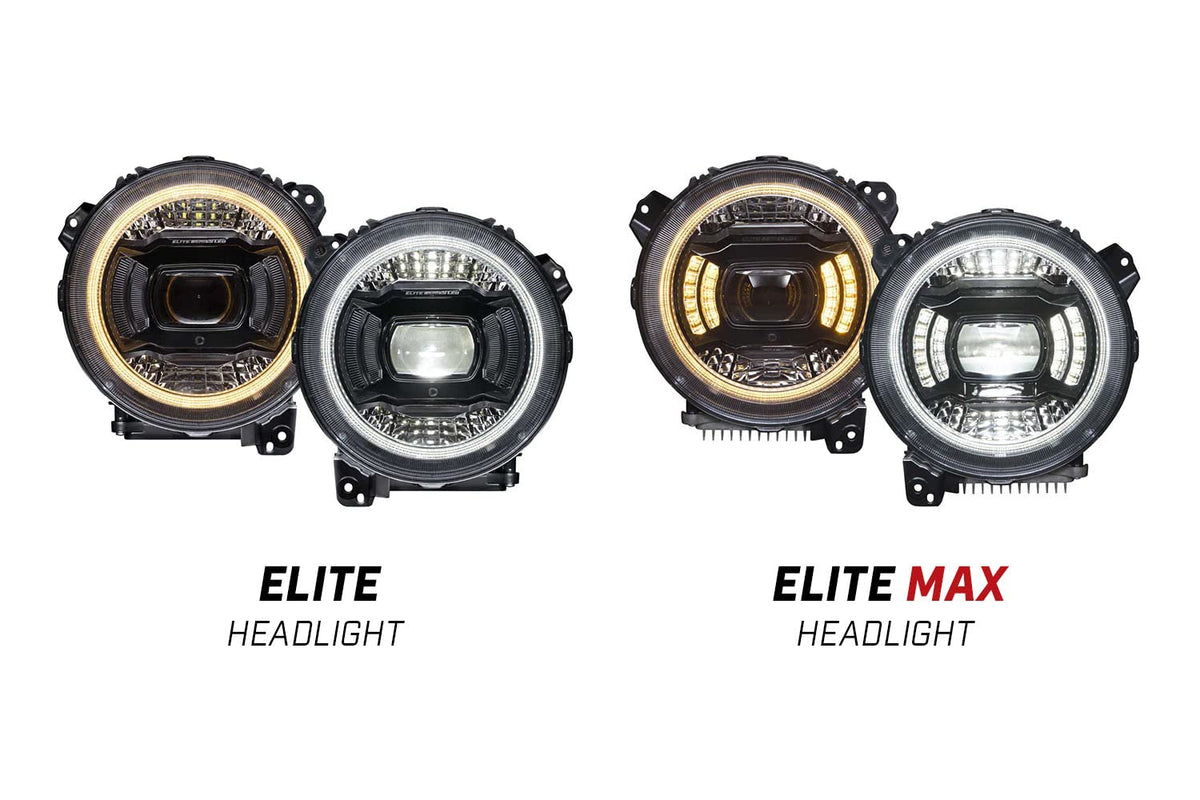 Elite LED Headlights compatible with Jeep JL Wrangler 2018 by Diode Dynamics – Elite Max, White, Model DD5165