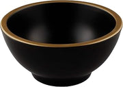 Elite Global Solutions B245060-GLDB Round Bowl, 6" Dia. x 3" h., Melamine, Black w/Gold Decal (Pack of 6)