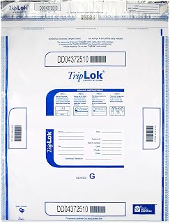 ControlTek TripLOK Tamper-Evident Deposit Bags for Cash Handling & Valuables, Moisture, Heat and Cold Sensitive Ink , Tear-off receipt + Large Barcodes, 19" x 24", Clear, 50 Bags 585056