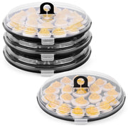 Hansgo Deviled Egg Carrier Set, 3 Pack, 11.8 Inch Diameter, Black