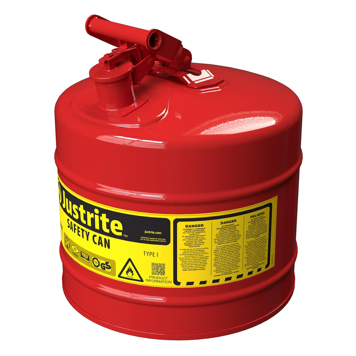 Justrite Red / 5 Gallon / Type I Cans