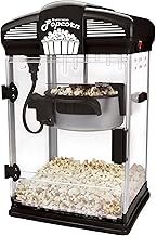 West Bend Stir Crazy Movie Theater Popcorn Popper, Gourmet Popcorn Maker Machine with Nonstick Popcorn Kettle, Measuring Tool and Popcorn Scoop for Popcorn Machine, 4 Qt., Black