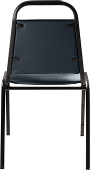 (4 Pack) NPS Vinyl Upholstered Stack Chair by National Public Seating – 17.5 x 22 x 32 inches, Vinyl, Midnight Blue, Pack of 4, Model 9104-B-CN